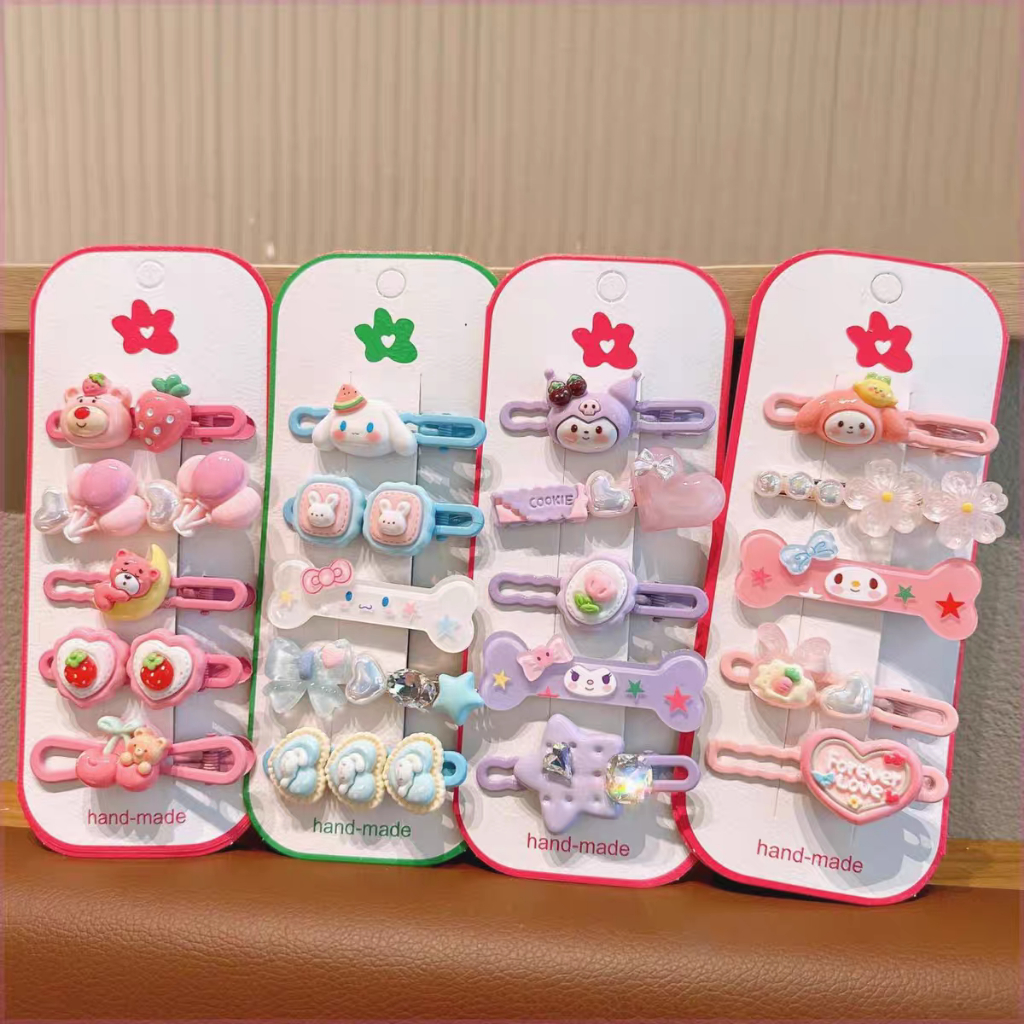 เกาหลีการ ์ ตูน Sanrio ดอกไม ้ กิ ๊ บติดผมชุดหญิง ins น ่ ารักนักเรียนของขวัญ y2k สไตล ์