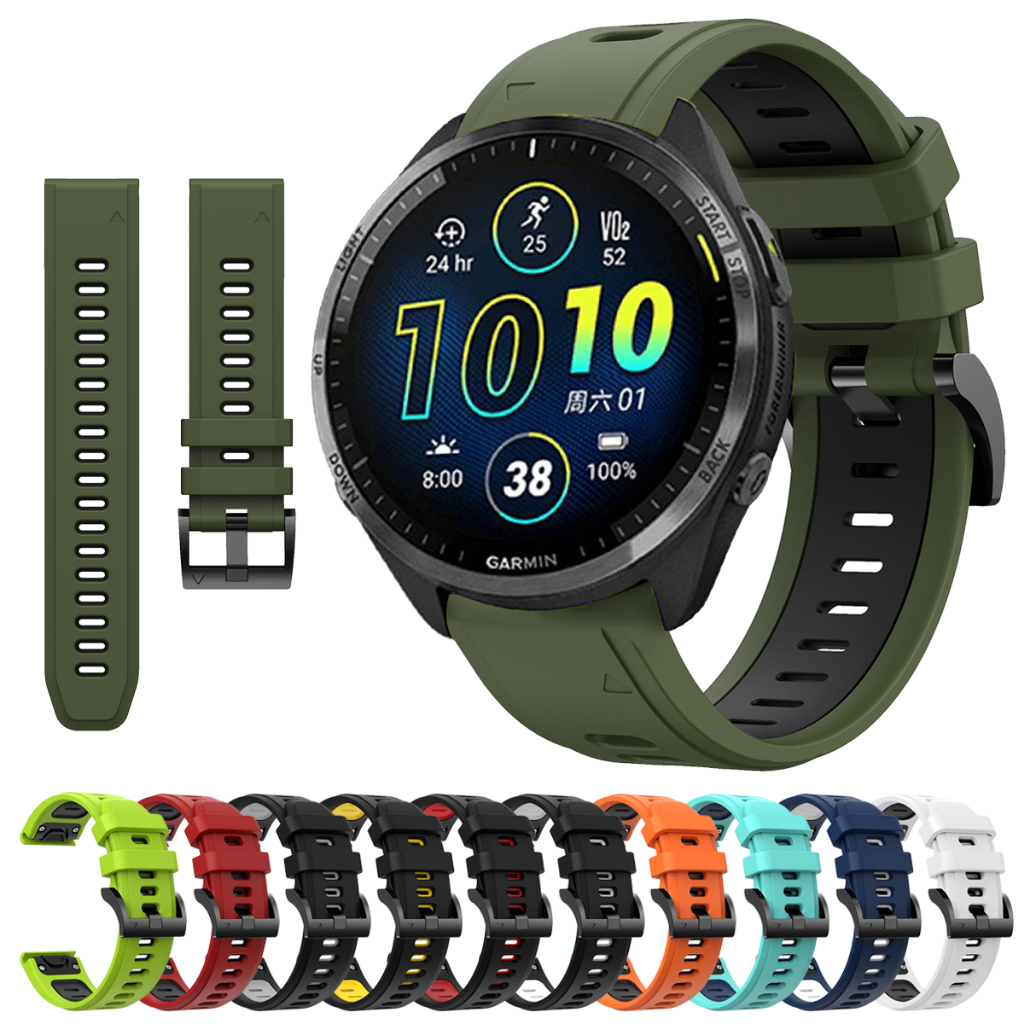 สําหรับผู้เบิกทาง Garmin 965 955 945 935 Fenix 7 6 5 22MM 26MM สายคู่สีกีฬา Fenix 7X 6X 5X สายรัดข้อมือแฟชั่น smart watch band Strap