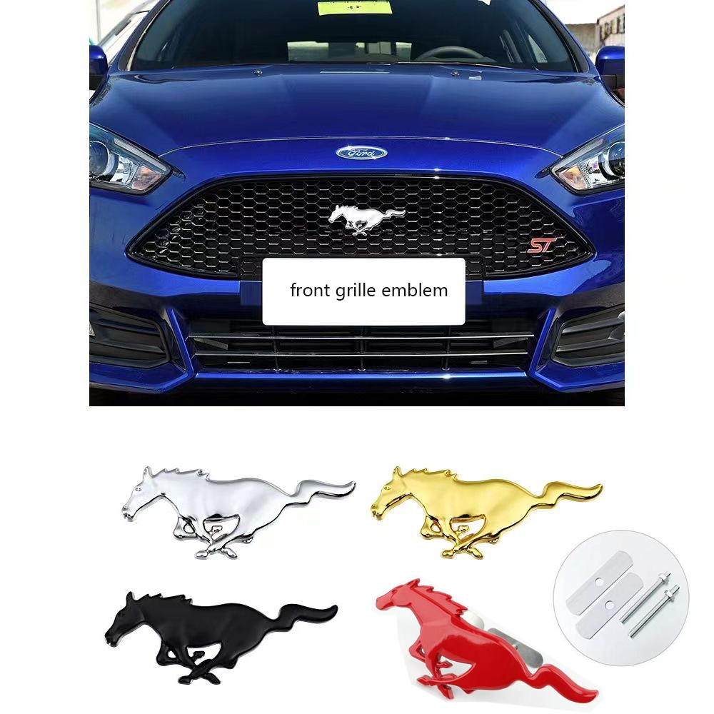 สําหรับมัสแตงโลโก้รถกระจังหน้าสัญลักษณ์สําหรับ Ford Mustang Mondeo Ranger Explorer Everest Ecosport 