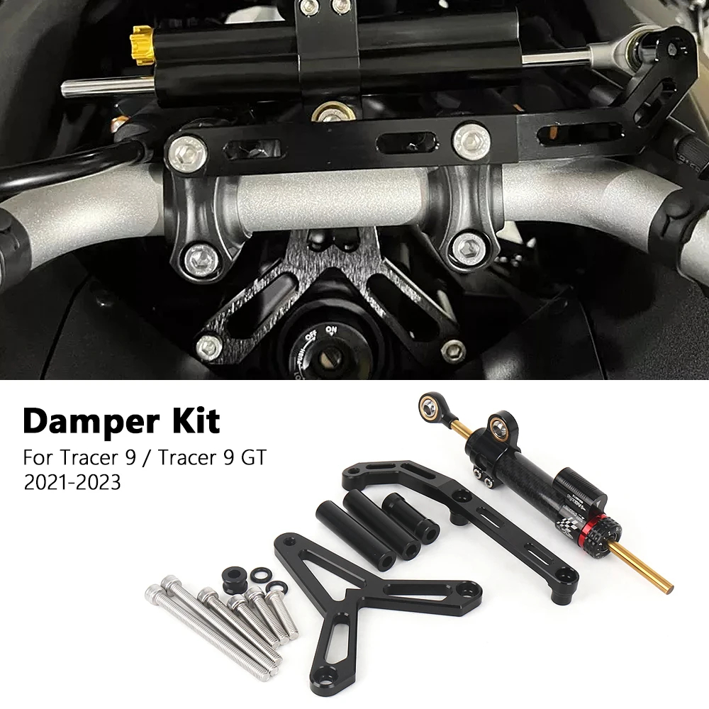 เหมาะสําหรับ Yamaha TRACER 9 GT TRACER 9 2021 2022 2023 รถจักรยานยนต์พวงมาลัยโช้คอัพ Stabilizer วงเล็บ Damping อุปกรณ์ยึดชุดติดตั้ง