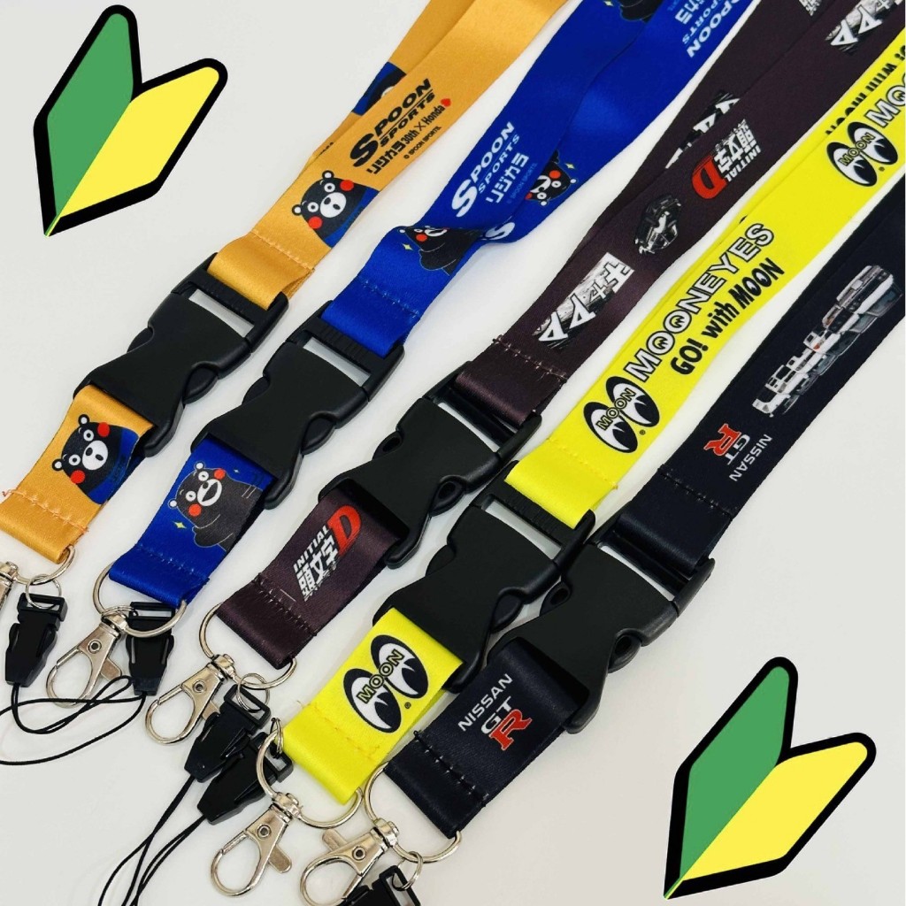 Jdm สไตล์ Mooneyes Racing Lanyard เริ่มต้น D พวงกุญแจมือถือ ID การ์ดแขวนสายคล้อง Refitting คอ GTR Lanyards