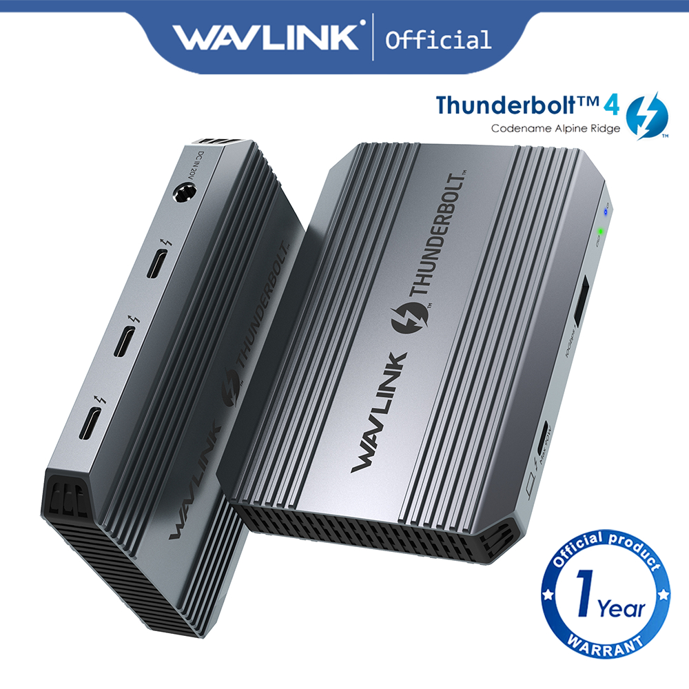 Wavlink Thunderbolt 4 USB Docking Station 8K 4K Dual Display Output 40Gb/s ข้อมูล transfer ความเร็ว 