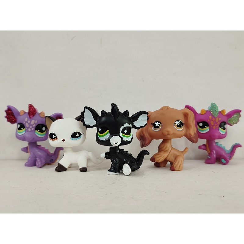 5 ชิ ้ น/lot LPS Toys Littlest Pet Shop Cat Dog Dragon OOAK#2663#716 ตัวเลข