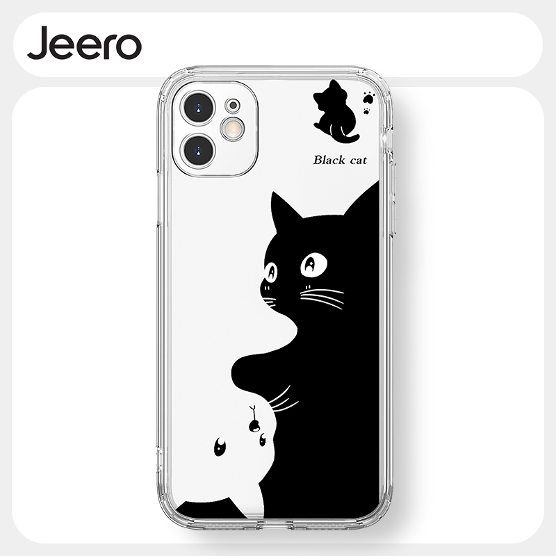 Jeero เคสไอโฟน เคสซิลิโคนนุ่มกันกระแทกใสน่ารักตลก เคสโทรศัพท์ for iPhone 14 13 12 11 Pro Max SE 2020 X XR XS 8 7 Plus xsmax 7plus 8plus พลัส F4128