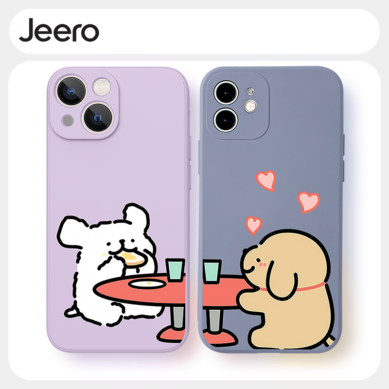 Jeero เคสคู่ เคสไอโฟน คู่รัก กันกระแทกซิลิโคนนุ่มน่ารักตลก เคสโทรศัพท์ for iPhone 16 15 14 13 12 11 Pro Max SE 2020 X XR XS 8 7 6 6S Plus xsmax 6splus 7plus 8plus พลัส F4130
