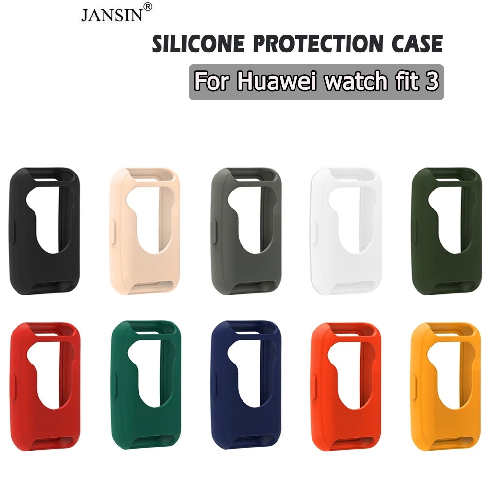 เคสซิลิโคน สีพื้น สำหรับ Huawei watch fit 3 เคสนาฬิกาอัจฉริยะเหมาะสำหรับเคสนาฬิกาซิลิโคน Huawei Band 9 8 7 6 Watch Fit 3 New