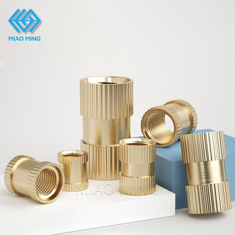 M4 M5 M6 M8 ตรง Knurled ฝังน ็ อตความร ้ อนเกลียวใส ่ น ็ อตและสลักเกลียวสกรูกลวง flaring nut ทองเหลืองทองแดง