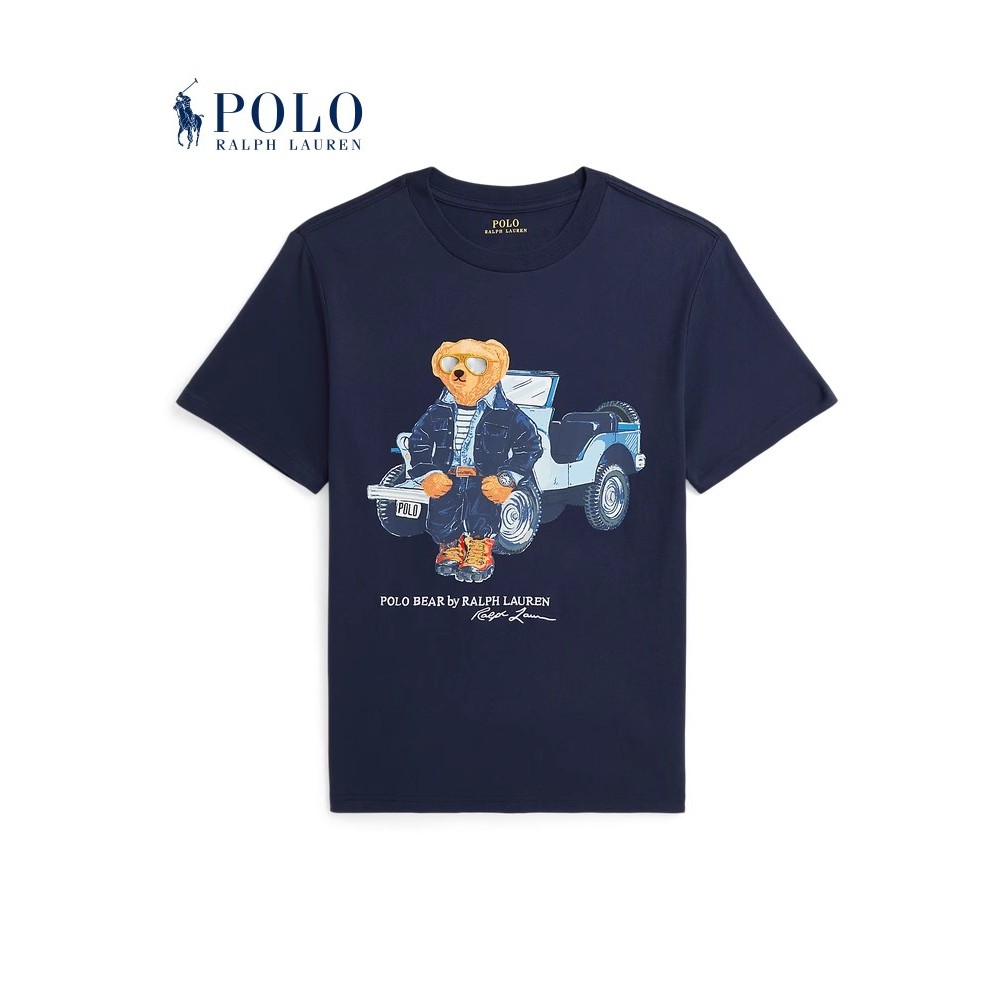 Ralph Lauren Men 's Cotton Fashion Car Bear Print T-shirt 41682