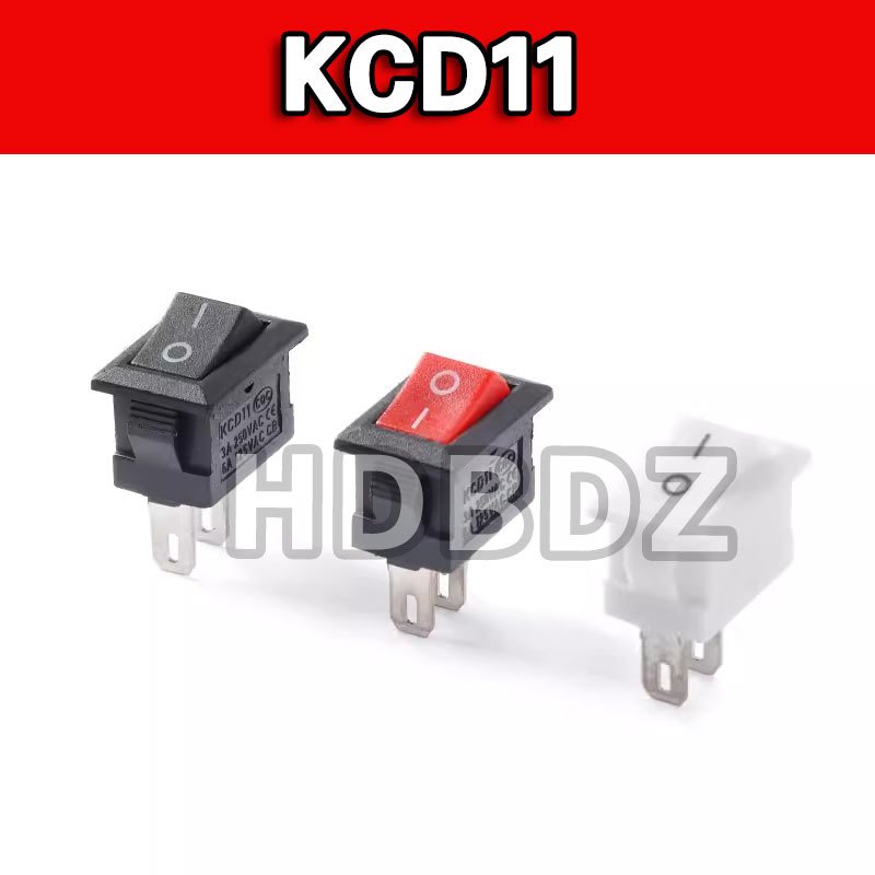 10pcs KCD11 10*15mm .Ultra Small Rocker Switch 2 Pins 2 เกียร ์ Mini สีดําสีแดงสีขาวทองแดงฟุตเหล ็ กฟุต