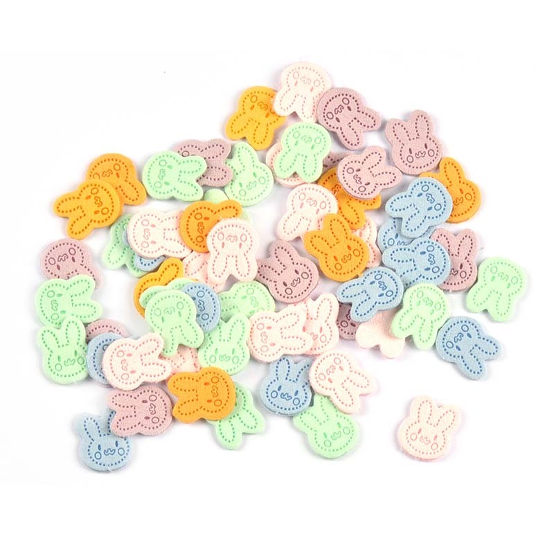 30 ชิ้น 2x1.55 ซม.น่ารักกระต่ายหนังนูนป้ายสําหรับกระเป๋าเสื้อผ้าอุปกรณ์เย็บผ้า DIY อุปกรณ์งานฝีมือทําด้วยมือแท็กเสื้อผ้า CP3704 - รูปที่ 3