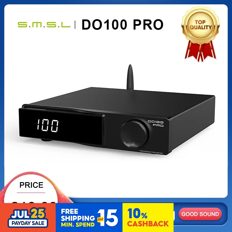 ⭐⭐⭐Smsl DO100 Pro Hi-Res MQA DAC Dual ES9039Q2M ถอดรหัส Bluetooth5.1 DSD512 OPA1612 HDMI-ARC High End Digital DAC สําหรับ PS5 DO100pro