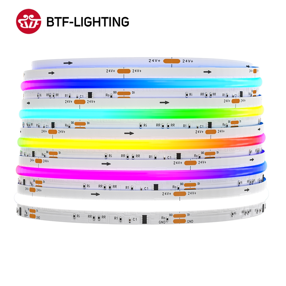 BTF-LIGHTING FCOB COB RGBW IC แถบไฟ LED 896LEDs/m ใช้  WS2814 IC RA90 IP30 DC24V