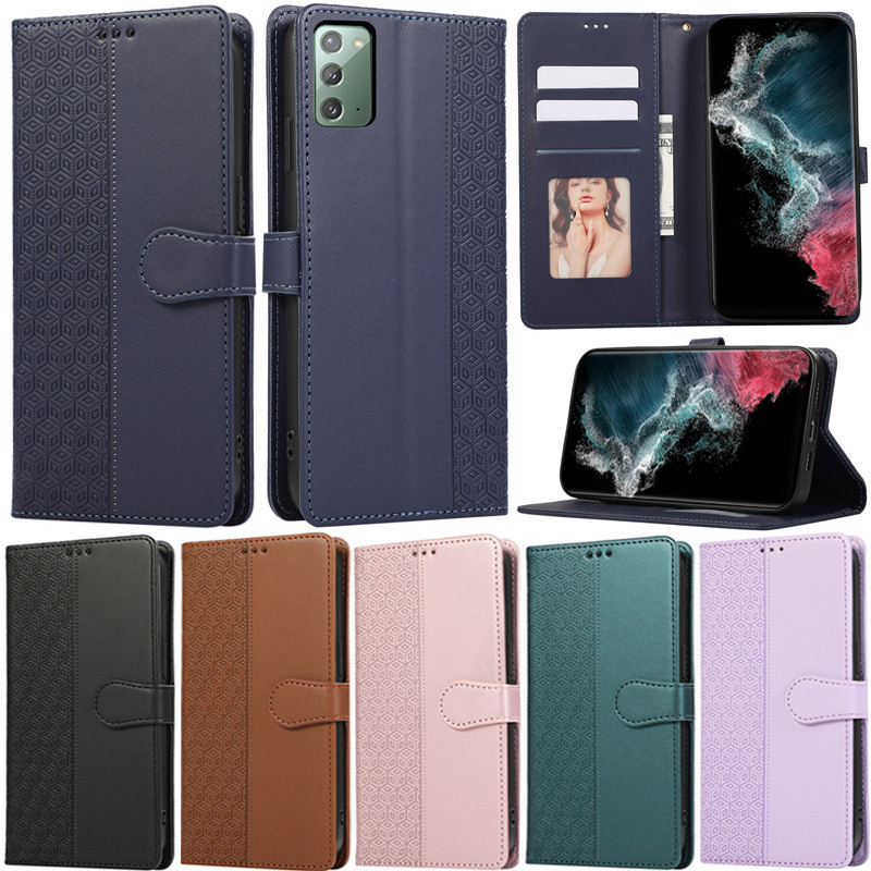 Slim สําหรับ Samsung Galaxy S24 FE A06 S21 FE S20 Ultra S21 Ultra S20 Plus S21 Plus S10 Plus หมายเหตุ 20 Ultra หมายเหตุ 10 + S10+ S20 + S21 + S21 + กระเป๋าสตางค์หรูหรานุ่ม PU หนังฝาครอบกรณี