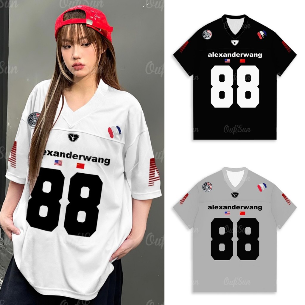 เสื ้ อยืด Silver 88 เสื ้ อยืดฟุตบอล No. 88 Silver Women 's T-Shirt Loose Pattern Sports T-Shirt Hottrend 2024