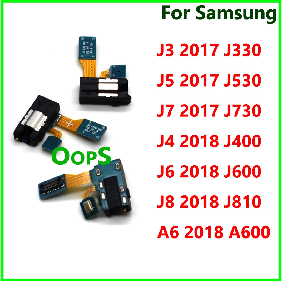 สําหรับ Samsung A6 J6 J8 J4 2018 J3 J5 J7 2017 J400 J330 J530 J730 โทรศัพท์หูฟังแจ็คไมโครโฟนพอร์ต Au