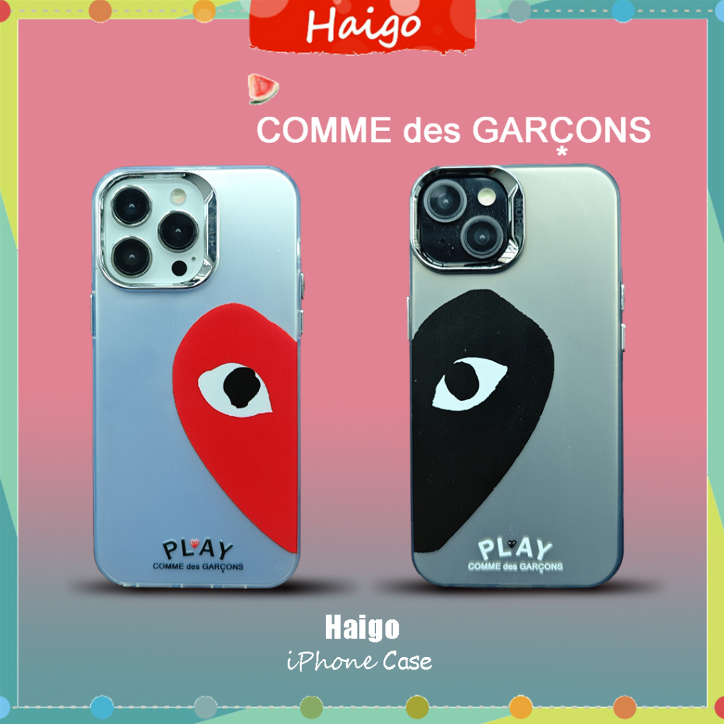 เคสโทรศัพท์พลาสติกแข็งชุบคู่ CDG PLAY เหมาะสําหรับ iPhone 17 Air 16 16PRO 16PROMAX 15PRO 15PROMAX 14