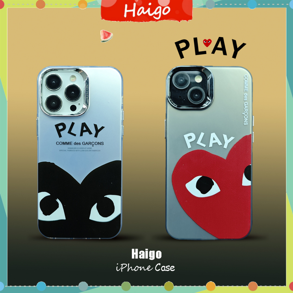 เคสโทรศัพท์พลาสติกแข็งชุบแฟชั่น CDG PLAY เหมาะสําหรับ iPhone 17 Air 16 16PRO 16PROMAX 15PRO 15PROMAX