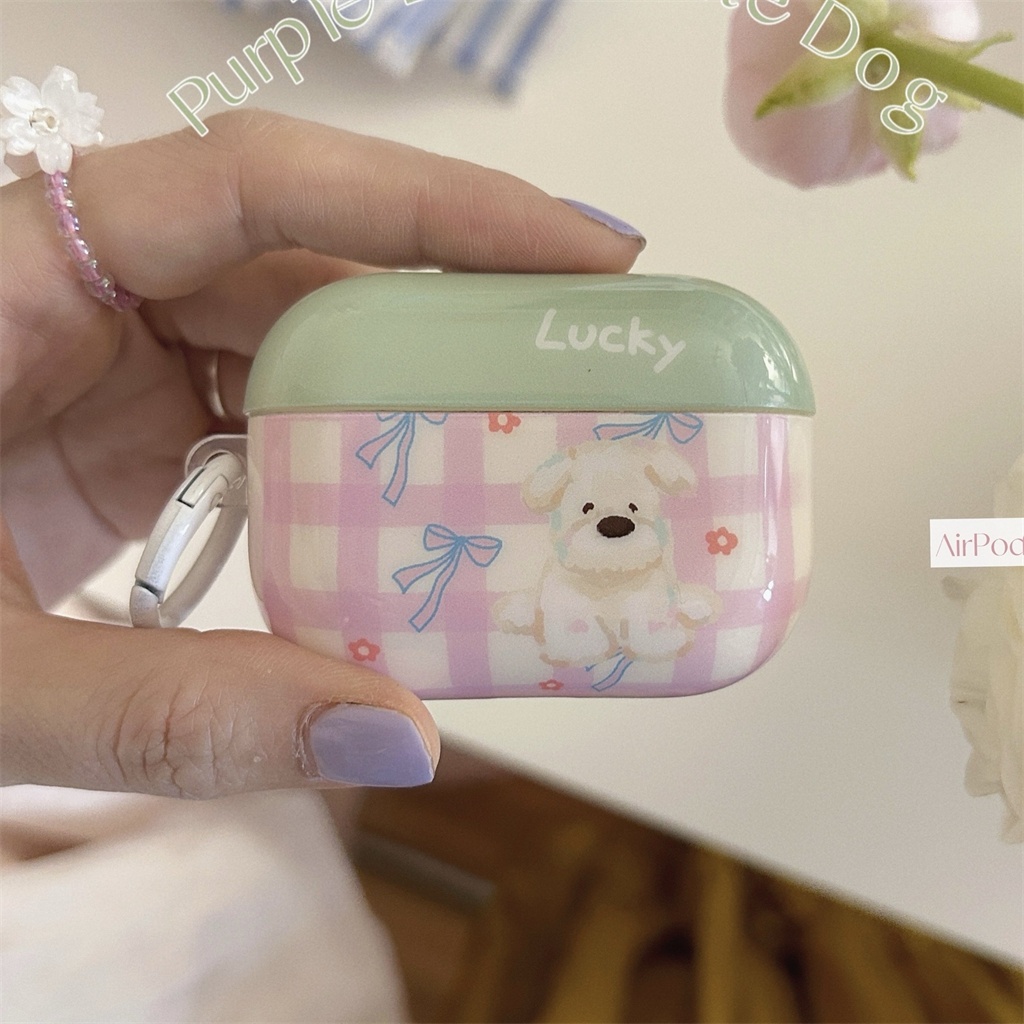 สําหรับ iphone AirPods Pro 2 AirPods 1/2/3 IMD- สีม ่ วง Little White Dog หูฟังไร ้ สาย