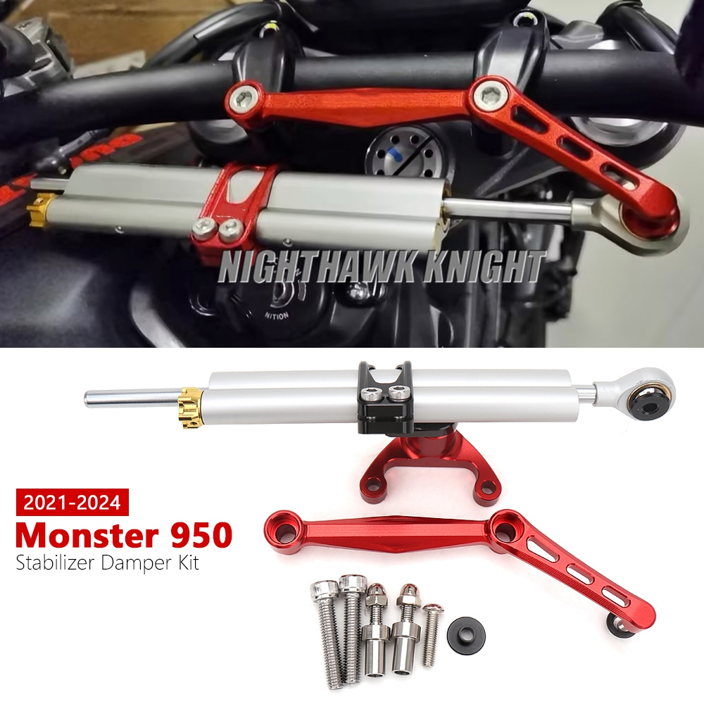 เหมาะสําหรับ DUCATI Monster 937 Monster 950 2021 2022 2023 อลูมิเนียม CNC พวงมาลัย Dampler Bracket Stabilizer ยึดยึด