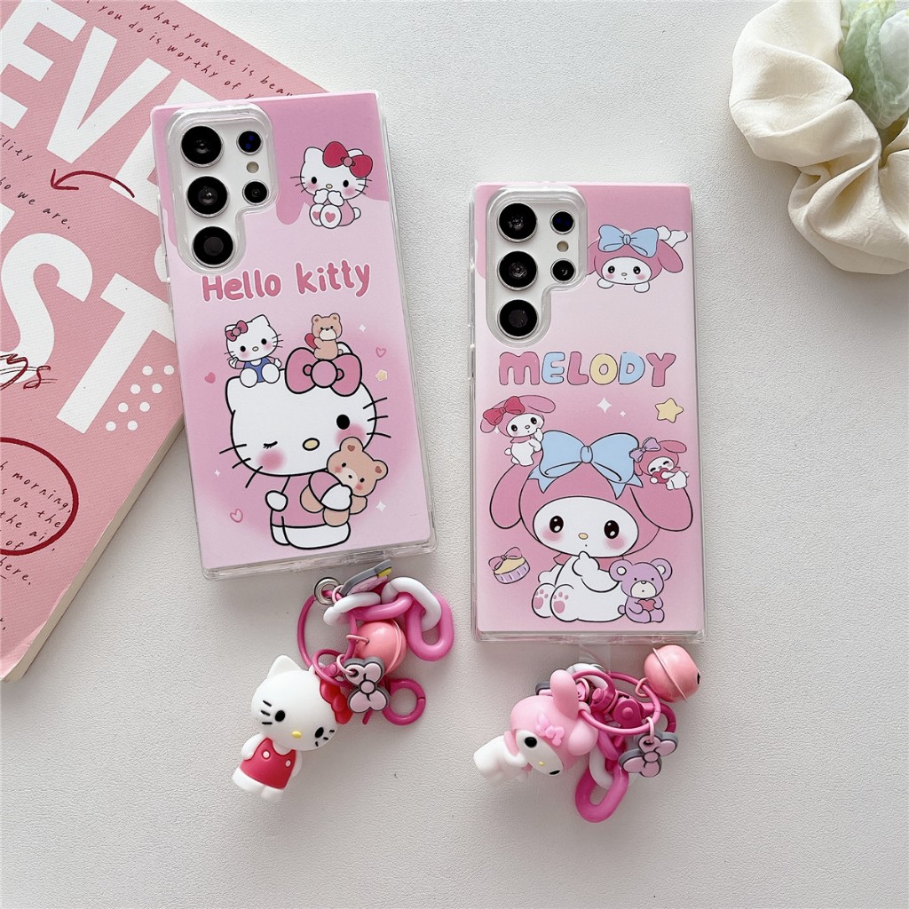 การ์ตูนน่ารัก Hello Kitty Melody ซองโทรศัพท์ Samsung Galaxy S25 Ultra S25 Plus S25 S24 Ultra S24 Plus S24 S23FE S23 Ultra S23 Plus S23 S22Ultra S22Plus S22 A52 A53 A54 A55 A35 A15 A34 5G Case เคสโทรศัพท์ใหม่ TPU+PC ป้องกันการตก เคสมือถือซัมซุง