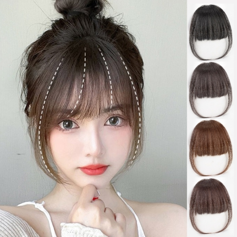 แฮร์พีชผมหน้าม้า สังเคราะห์ ทนอุณหภูมิสูง 2 แบบ 4 สี