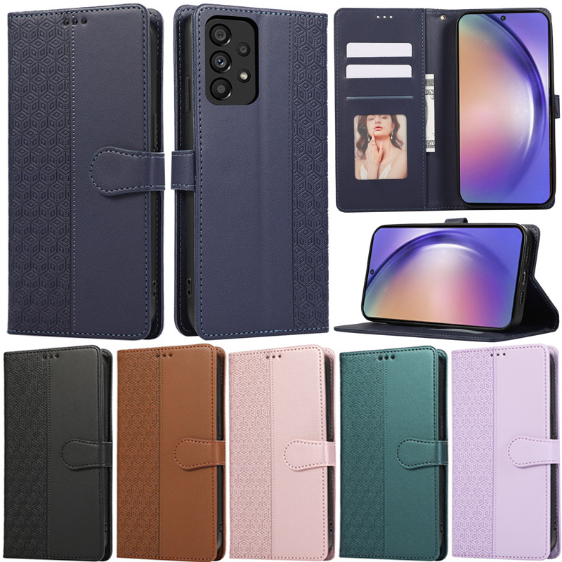 SAMSUNG SlimสําหรับSamsung Galaxy A16 A05S A12 A52 A22 A32 A72 A52S A73 A51 A71 A21s A52 A72 A22 A32 4G A05 Luxuryกระเป๋าสตางค์หนังPUขาตั้งป้องกันผิว