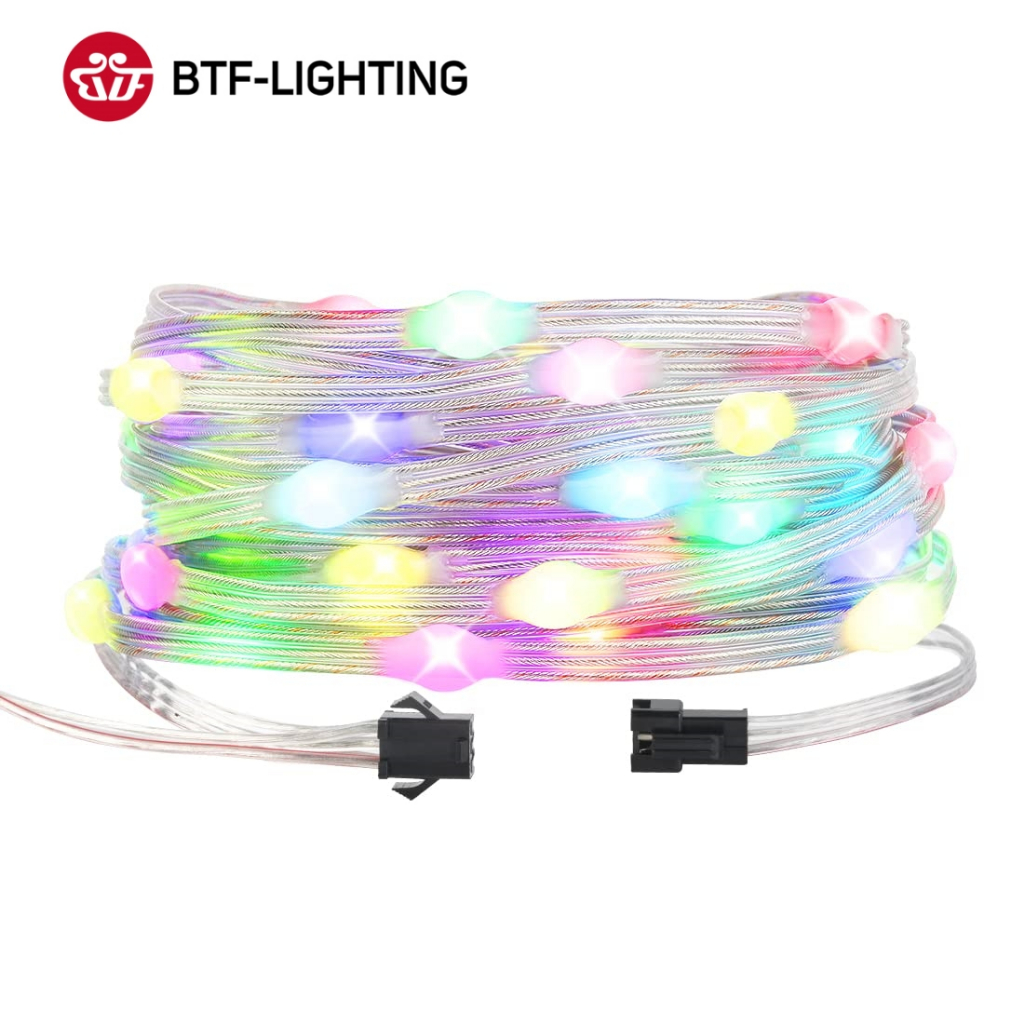 BTF-LIGHTING WS2812B RGB สายลูกปัด LED String แอดเดรสเป ็ นรายบุคคล IP65 DC5V
