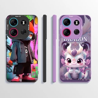 สําหรับ Tecno Spark Go 2023 POP 7 Pro Pop7 กรณี BF7n BF7 BF6 น่ารักการ์ตูนพิมพ์ซิลิโคนอ่อนนุ่ม TPU ฝาหลังปลอกกันกระแทก