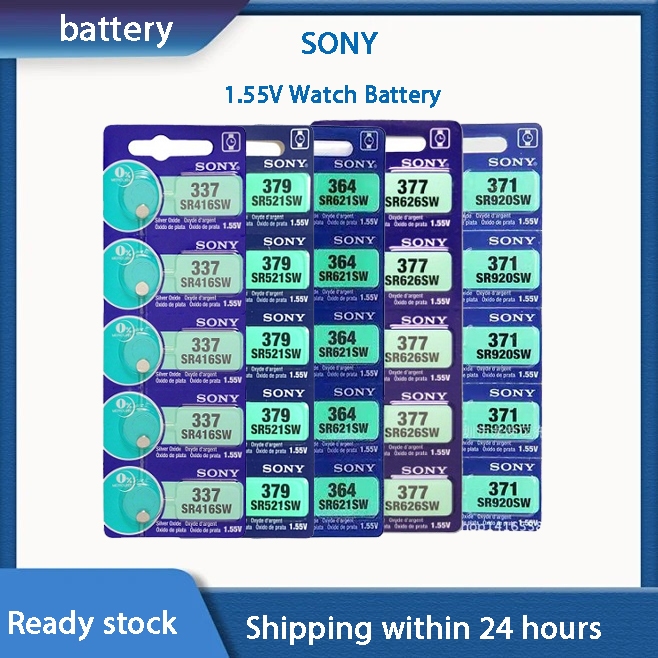 แบตเตอรี่นาฬิกา Sony 337 SR416SW • 371 SR920SW• 364 SR621SW • 377 SR626SW • 379 SR521SW • 399/395 SR