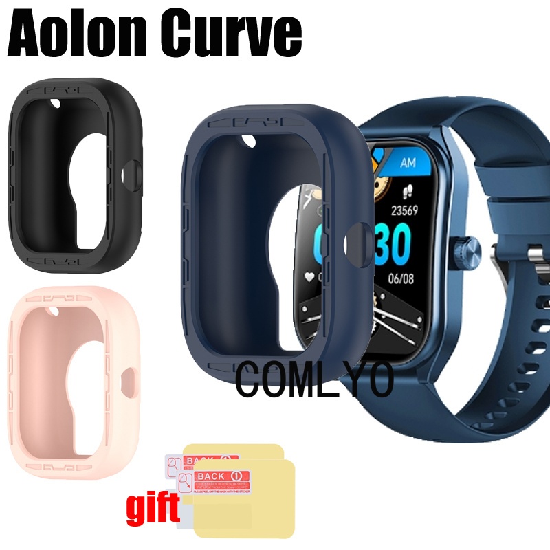 ซื้อ สําหรับ Aolon Curve สมาร ์ ทนาฬิกากันชนป ้ องกันซิลิโคนนุ ่ มครึ ่ งฝาครอบป ้ องกันหน ้ าจอฟิล ์ ม