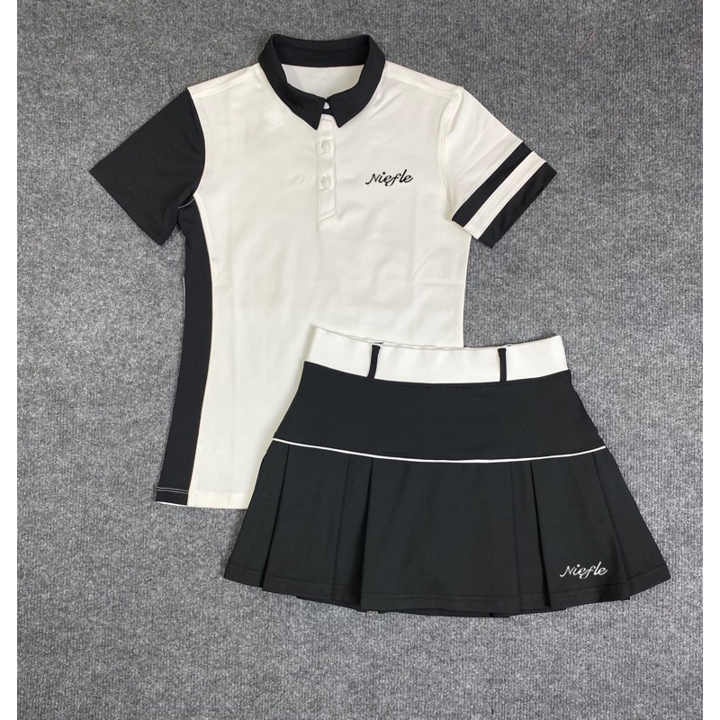 กอล์ฟ เจอร์ซีย์ ฤดูร้อนเสื้อโปโลแขนสั้นผู้หญิงสีตัดกัน, แห้งเร็ว, ระบายอากาศได้, สลิมฟิต, เสื้อยืดทนริ้วรอย, ชุดกีฬาสันทนาการกลางแ