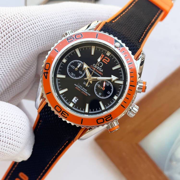 Omega Seahorse Series Automatic Mechanical Movement Waterproof Men 's Watch Rui Watch Leather Strap
