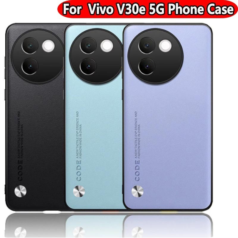 หรูหราผิวธรรมดา PU หนังเคสโทรศัพท์สําหรับ Vivo V 30e 6.78 นิ้ว 2024 กันกระแทกปกหลังป้องกันกล้อง Vivo V30e 5G V30 e V 30e