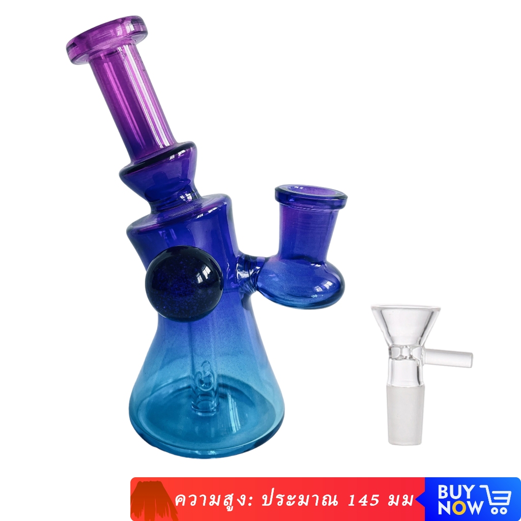 145 มม.Gradient Color Mini Glass Bong Dab Rig + 14 มม.ชามแก ้ ว H5517