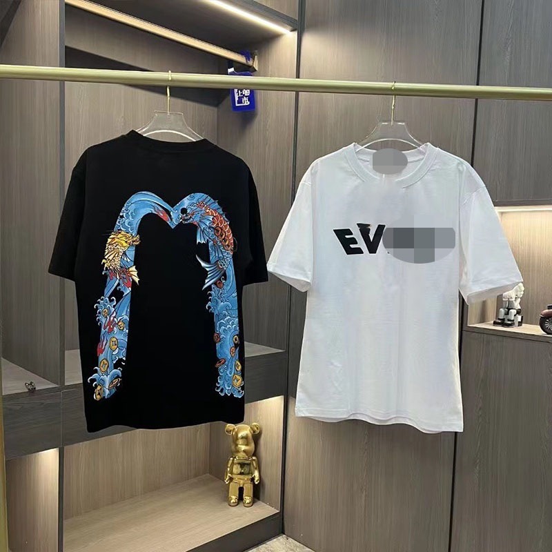 เสื้อยืดแขนสั้นผู้ชาย Fu สองด้านพิมพ์ผ้าฝ้ายแท้ Bottoming เสื้อ ng Unisex Top