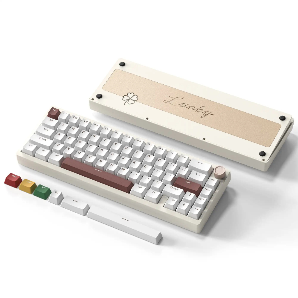 Womer SK65 คีย์บอร์ดไร้สายพร้อมลูกบิด 65% ปะเก็นติดตั้งอลูมิเนียม 3 โหมด Hot-Swappable คีย์บอร์ดสําหรับ PC คอมพิวเตอร์แล็ปท็อป