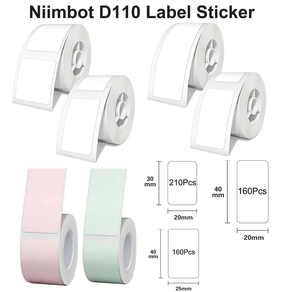 Niimbot D101 D110 lable สติกเกอร์ฉลากสายเคเบิลกระดาษ 20-25 มม.กว้างสีขาวกันน้ํา Niimbot ป้ายสีโปร่งใ