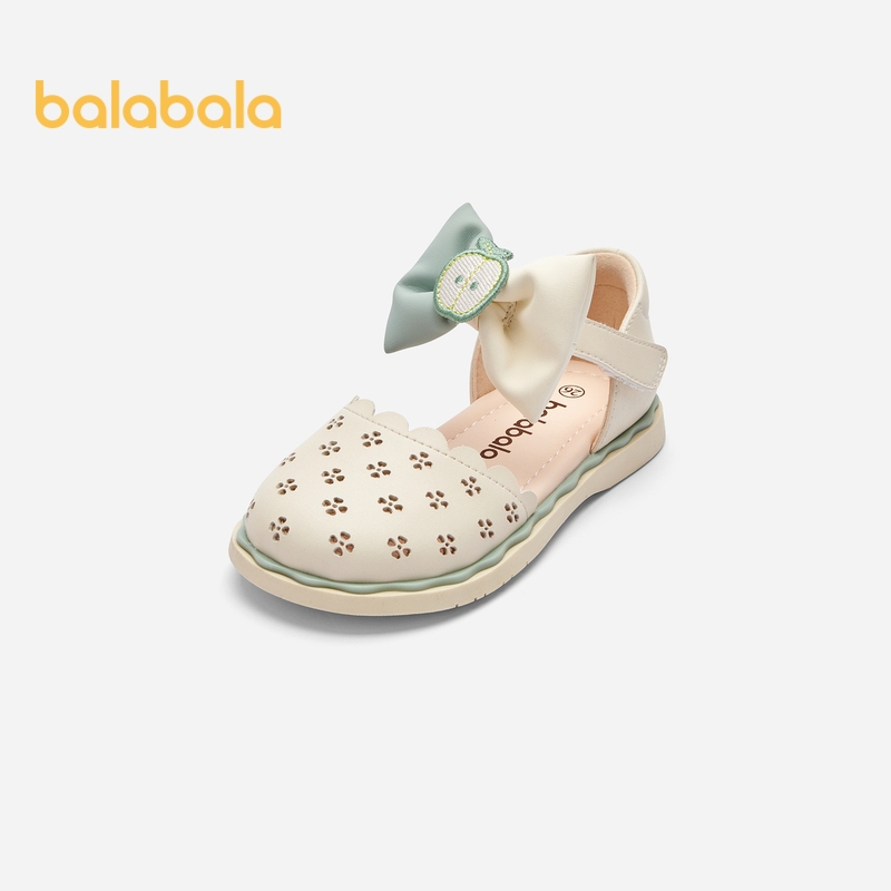 Balabala รองเท้าเด็กรองเท้าเจ้าหญิงรองเท้าแตะเด็กผู้หญิงฤดูร้อน 2024 สไตล์ใหม่หวานวรรณกรรมลื่น