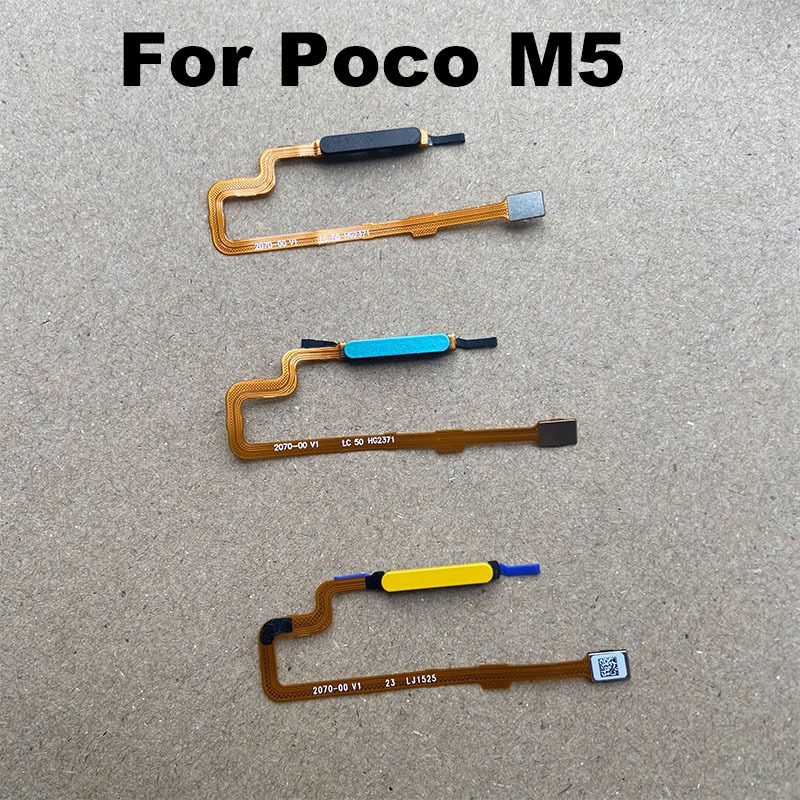 ใหม่สําหรับ Xiaomi Poco M5 เซ็นเซอร์ลายนิ้วมือปุ่มบ้านเมนู Touch ID เครื่องสแกนเนอร์ตัวเชื่อมต่อริบบิ้น Flex Cable
