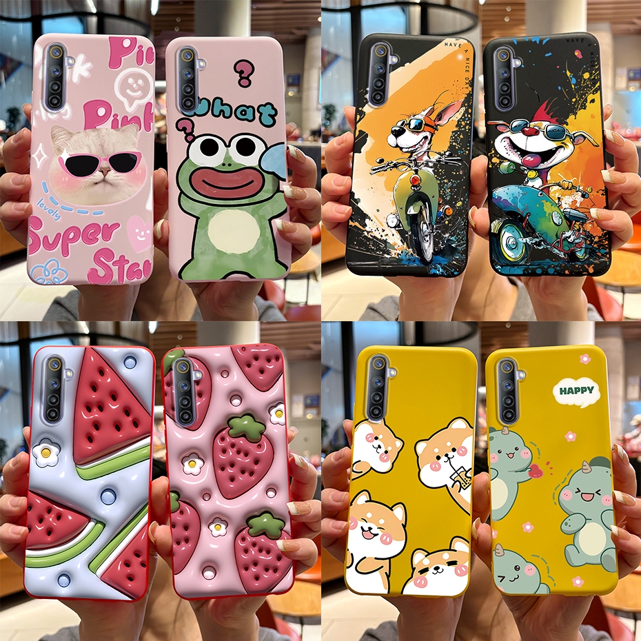 สําหรับrealme 6 กรณีMatteใหม่ล่าสุดรูปแบบการ์ตูนซิลิคอนTPUปกหลังสําหรับRealme 6 Pro Realme6 6Proปลอกอ่อน