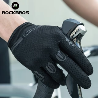 【TH Delivery】ROCKBROS ถุงมือขับมอเตอร์ไซค์ถุงมือรถจักรยานยนต์เต็มนิ้วระบายอากาศกันลถุงมือปกป้องความปลอดภัยร ทัชสกรีนหน้าจอมือถือ