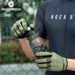 【TH Delivery】ROCKBROS ถุงมือขับมอเตอร์ไซค์ถุงมือรถจักรยานยนต์เต็มนิ้วระบายอากาศกันลถุงมือปกป้องความปลอดภัยร ทัชสกรีนหน้าจอมือถือ