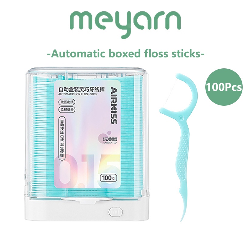 AIRKISS ไหมขัดฟันอัตโนมัติ แบบพกพา ขนาดครอบครัว 100 ชิ้น