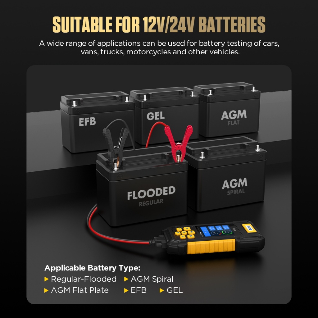 【ส่งไว】 [เมนูไทย] AUTOOL BT760 Battery Tester แบตเตอรี่ 12V 24V 30-2000 CCA แบตเตอรี่ รถยนต์ Tester - รูปที่ 4