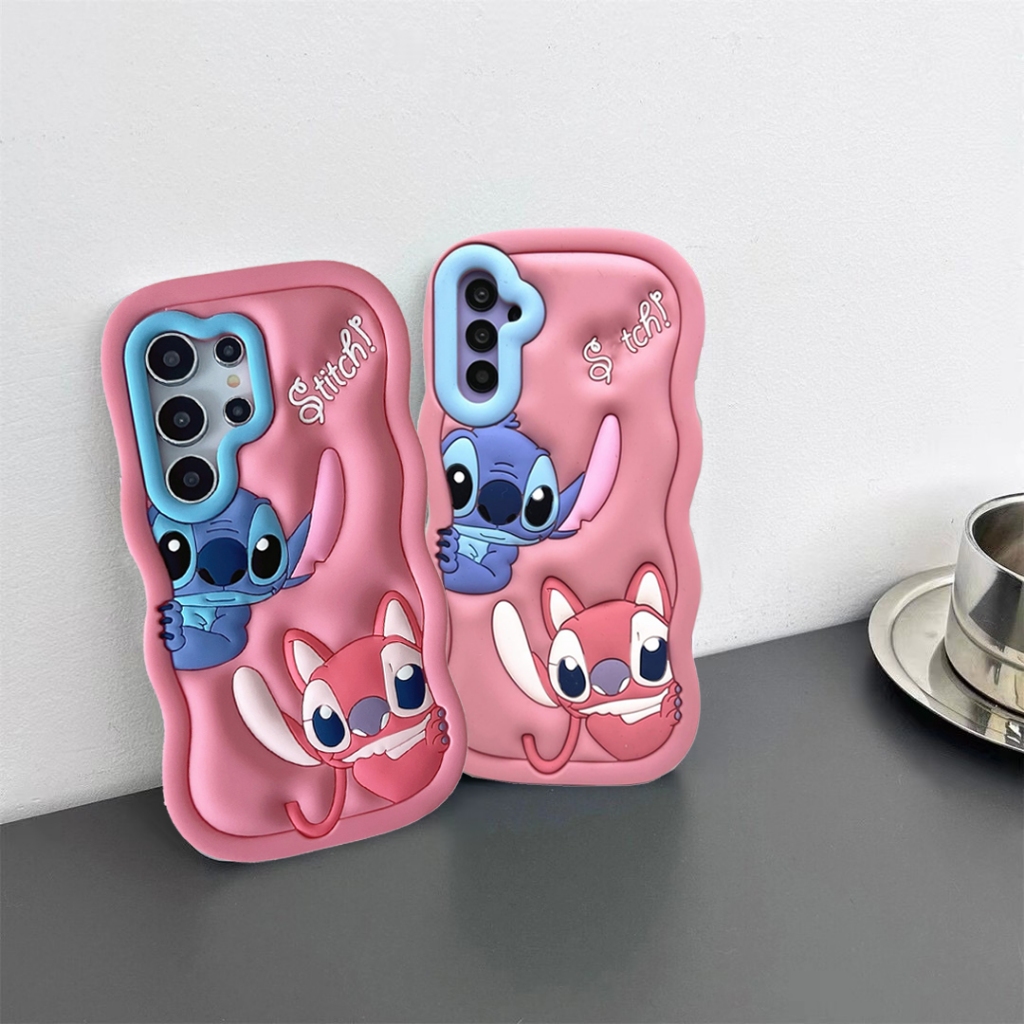 สําหรับ Samsung S25 S24 Plus S23 Ultra S20 FE A14 A53 A54 3D การ์ตูน Kawaii ตัวอักษรนุ่มกรณี