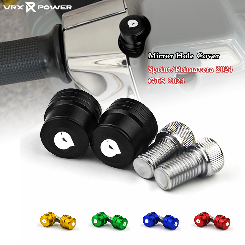 สําหรับ marus Vespa Sprint Primavera 150 GTS 2024 อะแดปเตอร์ปลั๊กรูกระจกมองข้างพร้อมน็อต 10mm bolts