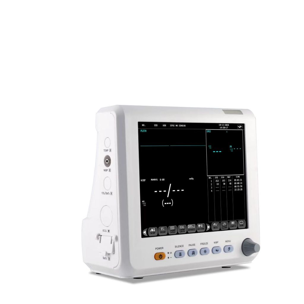 Medical Portable Multi-Parameter Patient Monitor , 26.6cm Screen , Hospital/Clinic/Household Bedside Monitor , จัดส ่ งฟรี , TEMP, NIBP, SPO2, PR
