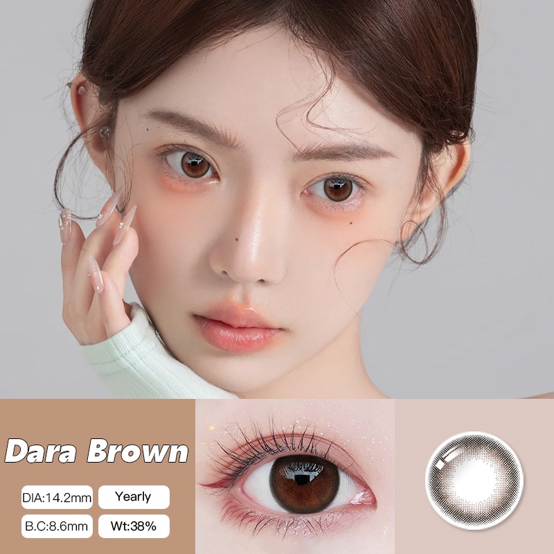 O2girl คอนแทคเลนส ์ (COD🌹 Gradedเลนส ์ ธรรมชาติสีน ้ ําตาลสีฟ ้ าสีดําคอนแทคเลนส ์ สีเลนส ์ นุ ่ มใช ้ ปี 14.0-14.5 มม .