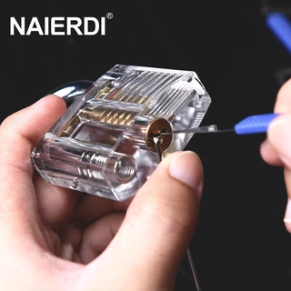 Naierdi ล็อคทองแดงโปร่งใสทักษะการฝึกอบรมกุญแจฝึกที่มองเห็นได้มืออาชีพล็อคเลือกอุปกรณ์ช่างกุญแจฮาร์ดแวร์