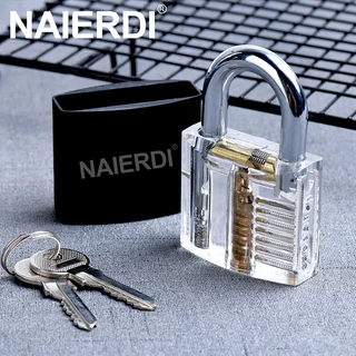 Naierdi ล็อคทองแดงโปร่งใสทักษะการฝึกอบรมกุญแจฝึกที่มองเห็นได้มืออาชีพล็อคเลือกอุปกรณ์ช่างกุญแจฮาร์ดแวร์